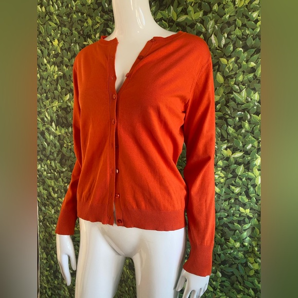 August Silk Blood Orange Silk Cardigan - Picture 2 of 9